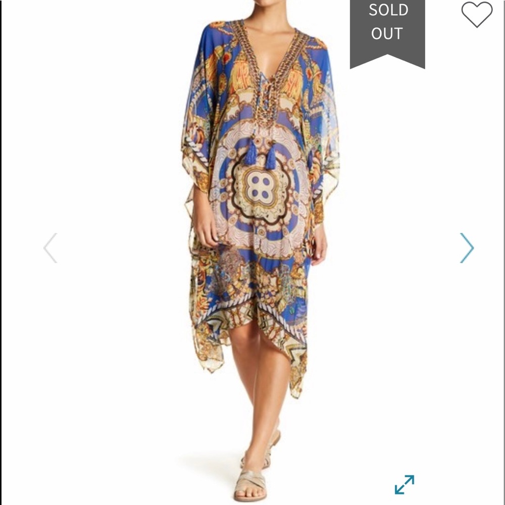 NWT La Moda Balloon Caftan Tie-Up Cover-Up